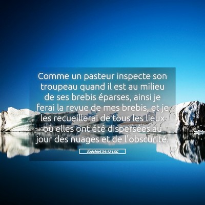 Picture 05 - Ézéchiel 34:12 LSG - Comme un pasteur inspecte son troupeau quand il - Bible Verse Picture