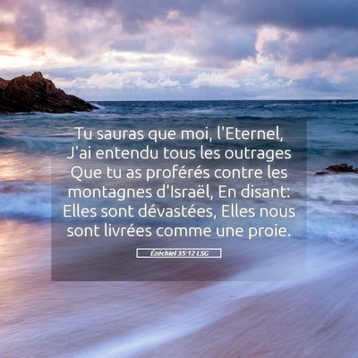 Picture 05 - Ézéchiel 35:12 LSG - Tu sauras que moi, l'Eternel, J'ai entendu tous - Bible Verse Picture
