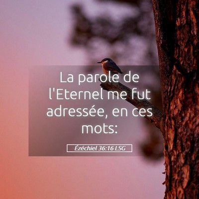 Picture 05 - Ézéchiel 36:16 LSG - La parole de l'Eternel me fut adressée, en ces - Bible Verse Picture