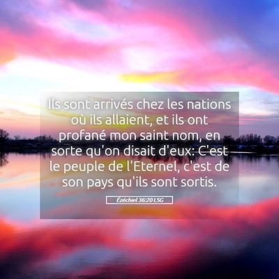 Picture 05 - Ézéchiel 36:20 LSG - Ils sont arrivés chez les nations où ils - Bible Verse Picture