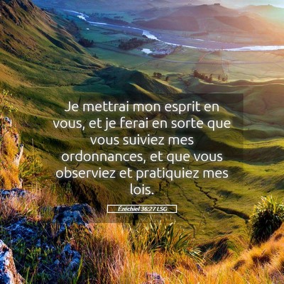 Picture 05 - Ézéchiel 36:27 LSG - Je mettrai mon esprit en vous, et je ferai en - Bible Verse Picture