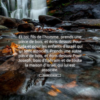 Picture 05 - Ézéchiel 37:16 LSG - Et toi, fils de l'homme, prends une pièce de - Bible Verse Picture