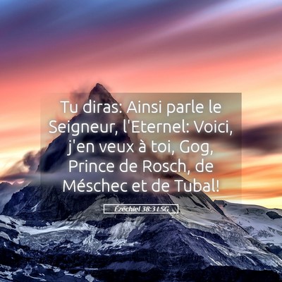 Picture 05 - Ézéchiel 38:3 LSG - Tu diras: Ainsi parle le Seigneur, l'Eternel: - Bible Verse Picture