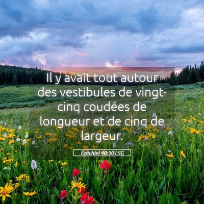 Picture 05 - Ézéchiel 40:30 LSG - Il y avait tout autour des vestibules de - Bible Verse Picture