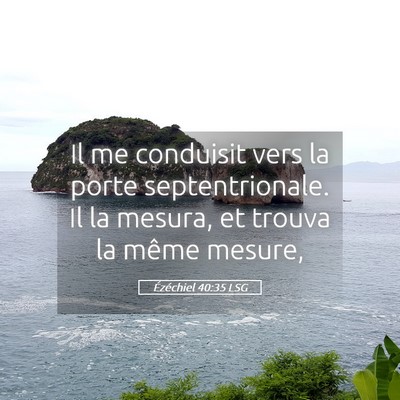 Picture 05 - Ézéchiel 40:35 LSG - Il me conduisit vers la porte septentrionale. Il - Bible Verse Picture