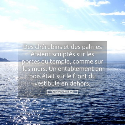 Picture 05 - Ézéchiel 41:25 LSG - Des chérubins et des palmes étaient sculptés - Bible Verse Picture