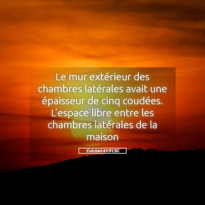 Picture 05 - Ézéchiel 41:9 LSG - Le mur extérieur des chambres latérales avait - Bible Verse Picture
