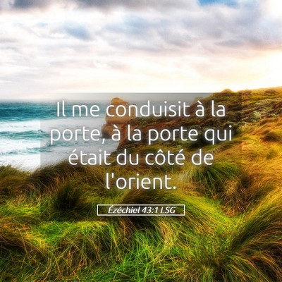 Picture 05 - Ézéchiel 43:1 LSG - Il me conduisit à la porte, à la porte qui - Bible Verse Picture