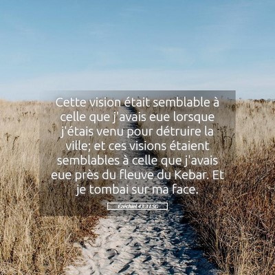 Picture 05 - Ézéchiel 43:3 LSG - Cette vision était semblable à celle que - Bible Verse Picture