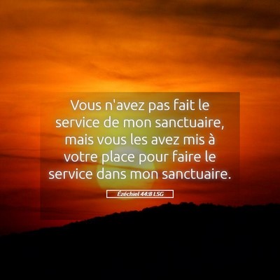 Picture 05 - Ézéchiel 44:8 LSG - Vous n'avez pas fait le service de mon - Bible Verse Picture