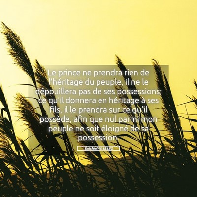Picture 05 - Ézéchiel 46:18 LSG - Le prince ne prendra rien de l'héritage du - Bible Verse Picture