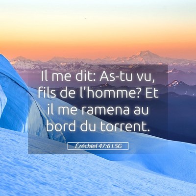 Picture 05 - Ézéchiel 47:6 LSG - Il me dit: As-tu vu, fils de l'homme? Et il me - Bible Verse Picture