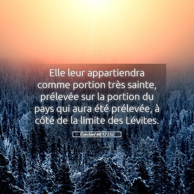 Picture 05 - Ézéchiel 48:12 LSG - Elle leur appartiendra comme portion très - Bible Verse Picture