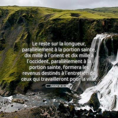Picture 05 - Ézéchiel 48:18 LSG - Le reste sur la longueur, parallèlement à la - Bible Verse Picture