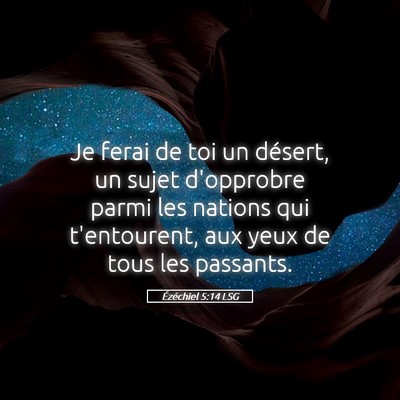 Picture 05 - Ézéchiel 5:14 LSG - Je ferai de toi un désert, un sujet d'opprobre - Bible Verse Picture