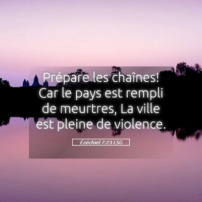 Picture 05 - Ézéchiel 7:23 LSG - Prépare les chaînes! Car le pays est rempli de - Bible Verse Picture