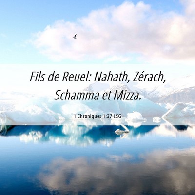 Picture 06 - 1 Chroniques 1:37 LSG - Fils de Reuel: Nahath, Zérach, Schamma et - Bible Verse Picture