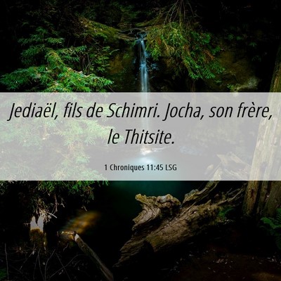 Picture 06 - 1 Chroniques 11:45 LSG - Jediaël, fils de Schimri. Jocha, son frère, le - Bible Verse Picture