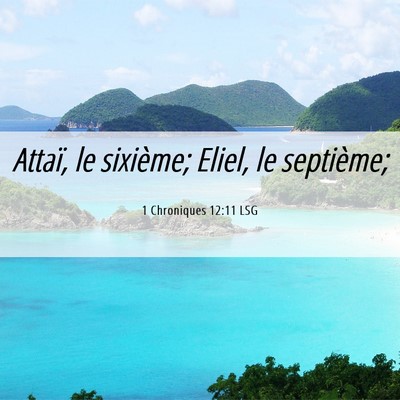 Picture 06 - 1 Chroniques 12:11 LSG - Attaï, le sixième; Eliel, le - Bible Verse Picture