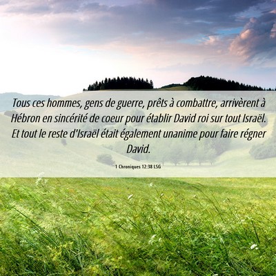 Picture 06 - 1 Chroniques 12:38 LSG - Tous ces hommes, gens de guerre, prêts à - Bible Verse Picture