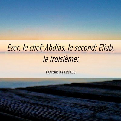 Picture 06 - 1 Chroniques 12:9 LSG - Ezer, le chef; Abdias, le second; Eliab, le - Bible Verse Picture