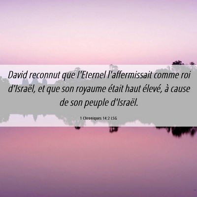 Picture 06 - 1 Chroniques 14:2 LSG - David reconnut que l'Eternel l'affermissait comme - Bible Verse Picture