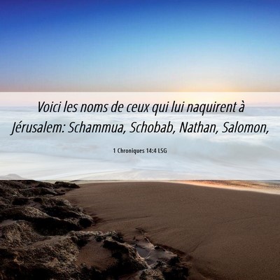 Picture 06 - 1 Chroniques 14:4 LSG - Voici les noms de ceux qui lui naquirent à - Bible Verse Picture