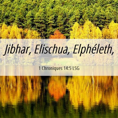 Picture 06 - 1 Chroniques 14:5 LSG - Jibhar, Elischua, - Bible Verse Picture