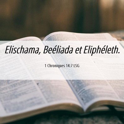 Picture 06 - 1 Chroniques 14:7 LSG - Elischama, Beéliada et - Bible Verse Picture