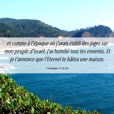 Picture 06 - 1 Chroniques 17:10 LSG - et comme à l'époque où j'avais établi des - Bible Verse Picture