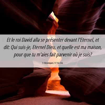 Picture 06 - 1 Chroniques 17:16 LSG - Et le roi David alla se présenter devant - Bible Verse Picture
