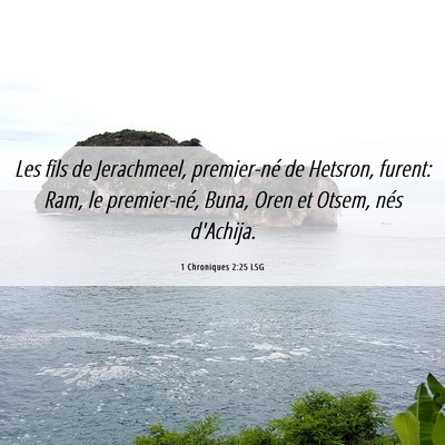 Picture 06 - 1 Chroniques 2:25 LSG - Les fils de Jerachmeel, premier-né de Hetsron, - Bible Verse Picture