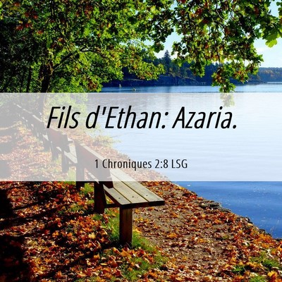 Picture 06 - 1 Chroniques 2:8 LSG - Fils d'Ethan: - Bible Verse Picture