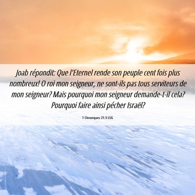 Picture 06 - 1 Chroniques 21:3 LSG - Joab répondit: Que l'Eternel rende son peuple - Bible Verse Picture