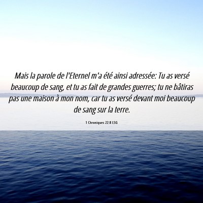 Picture 06 - 1 Chroniques 22:8 LSG - Mais la parole de l'Eternel m'a été ainsi - Bible Verse Picture