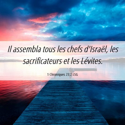 Picture 06 - 1 Chroniques 23:2 LSG - Il assembla tous les chefs d'Israël, les - Bible Verse Picture