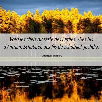 Picture 06 - 1 Chroniques 24:20 LSG - Voici les chefs du reste des Lévites. -Des fils - Bible Verse Picture