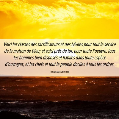 Picture 06 - 1 Chroniques 28:21 LSG - Voici les classes des sacrificateurs et des - Bible Verse Picture