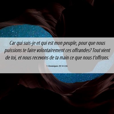 Picture 06 - 1 Chroniques 29:14 LSG - Car qui suis-je et qui est mon peuple, pour que - Bible Verse Picture