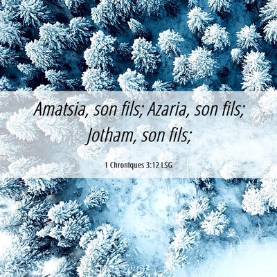 Picture 06 - 1 Chroniques 3:12 LSG - Amatsia, son fils; Azaria, son fils; Jotham, son - Bible Verse Picture