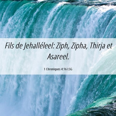 Picture 06 - 1 Chroniques 4:16 LSG - Fils de Jehalléleel: Ziph, Zipha, Thirja et - Bible Verse Picture