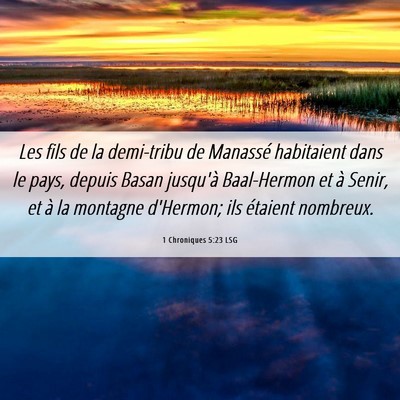 Picture 06 - 1 Chroniques 5:23 LSG - Les fils de la demi-tribu de Manassé habitaient - Bible Verse Picture