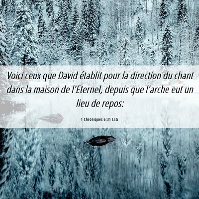 Picture 06 - 1 Chroniques 6:31 LSG - Voici ceux que David établit pour la direction - Bible Verse Picture