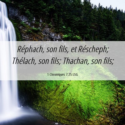 Picture 06 - 1 Chroniques 7:25 LSG - Réphach, son fils, et Réscheph; Thélach, son - Bible Verse Picture