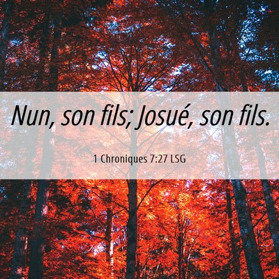 Picture 06 - 1 Chroniques 7:27 LSG - Nun, son fils; Josué, son - Bible Verse Picture
