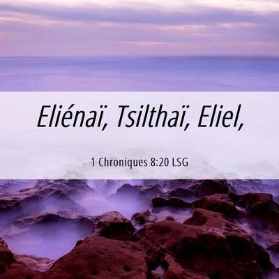 Picture 06 - 1 Chroniques 8:20 LSG - Eliénaï, Tsilthaï, - Bible Verse Picture