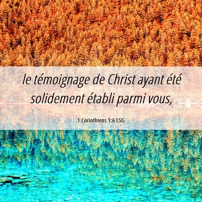 Picture 06 - 1 Corinthiens 1:6 LSG - le témoignage de Christ ayant été solidement - Bible Verse Picture