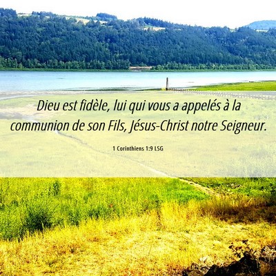 Picture 06 - 1 Corinthiens 1:9 LSG - Dieu est fidèle, lui qui vous a appelés à la - Bible Verse Picture