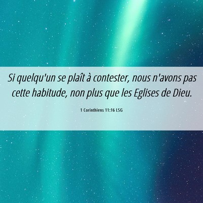 Picture 06 - 1 Corinthiens 11:16 LSG - Si quelqu'un se plaît à contester, nous n'avons - Bible Verse Picture