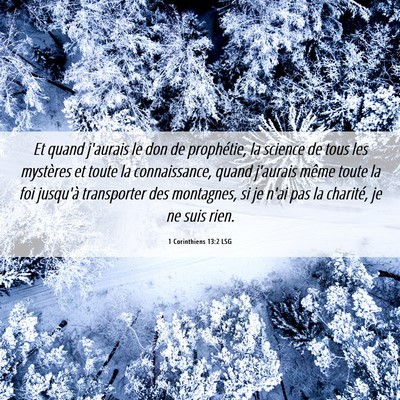 Picture 06 - 1 Corinthiens 13:2 LSG - Et quand j'aurais le don de prophétie, la - Bible Verse Picture